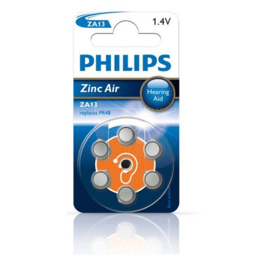 PHILIPS Zinc Air ZA13 batérie do načúvacích prístrojov 1,4V oranžová 6 kusov
