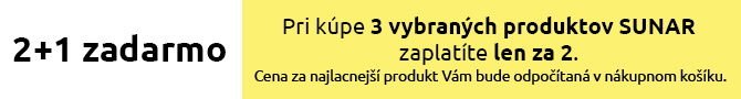SUNAR 2+1 zadarmo