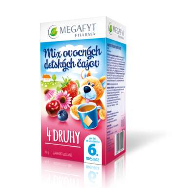 MEGAFYT MIX ovocných detských čajov 4 druhy 20 x 2 g