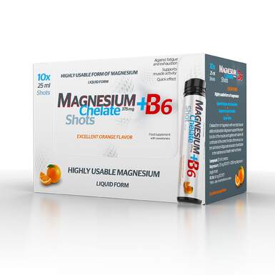 SALUTEM Magnesium chelate + B6 orange ampulky na pitie s pomarančovou príchuťou 10 x 25 ml