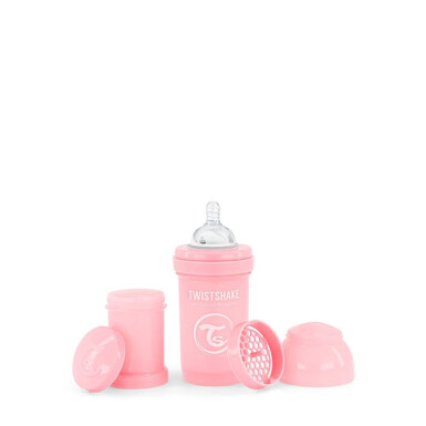 TWISTSHAKE Dojčenská fľaša anti-colic 180 ml pastelovo ružová s cumlíkom Small 0+m 1 ks 3