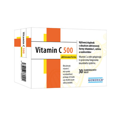 GENERICA Vitamín C 500 aktivovaná forma 30 tabliet