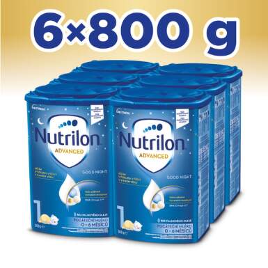 NUTRILON Advanced 1 good night počiatočná mliečna dojčenská výživa v prášku 0-6 mesiacov 6x800 g