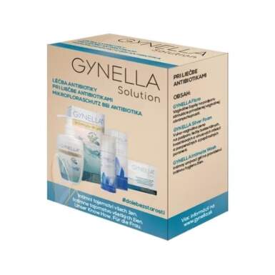 GYNELLA Solution pri liečbe antibiotikami flora čapíky + silver foam 50 ml + intimate wash 200 ml Set