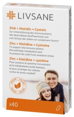 LIVSANE Zinok + Histidín + Cystein tbl 40