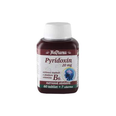 MEDPHARMA Pyridoxín 20 mg + vitamín B6 60 + 7  tabliet ZADARMO