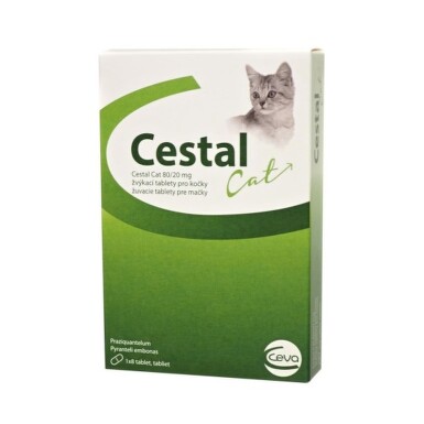 CESTAL cat 80 mg/20 mg 8 žuvacích tabliet