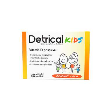 DETRICAL Kids vitamín D s kolovou príchuťou 30 pastiliek