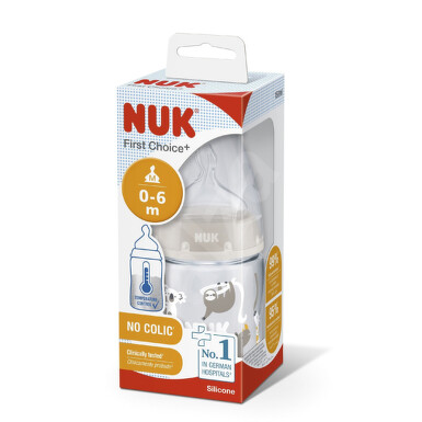 NUK FC+ Fľaša s kontrolou teploty 150 ml +  silikónový cumlík M 0-6 mesiacov 1 ks