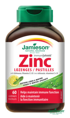 JAMIESON Zinok s vitamínmi C a D3 pastilky s príchuťou citróna 60 tabliet