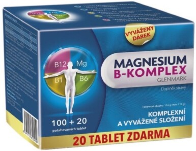 Magnesium B-komplex Glenmark tbl 100+20