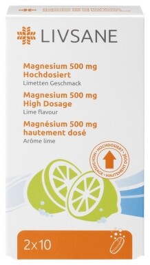 LIVSANE Magnézium 500 mg 20 šumivých tabliet