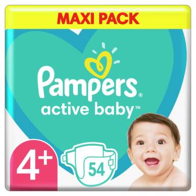 PAMPERS Active baby maxi pack 4+ MaxiPlus 54 kusov