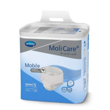MOLICARE Premium mobile 6 kvapiek S modré, plienkové nohavičky naťahovacie 14 ks