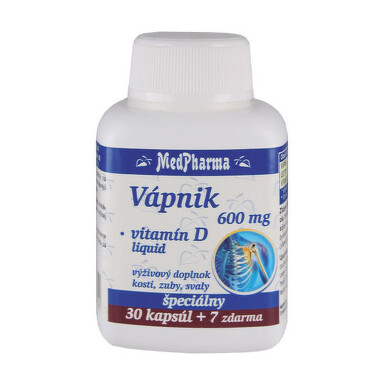 MedPharma VÁPNIK 600 mg + Vitamín D liq. tbl 30+7 zdarma