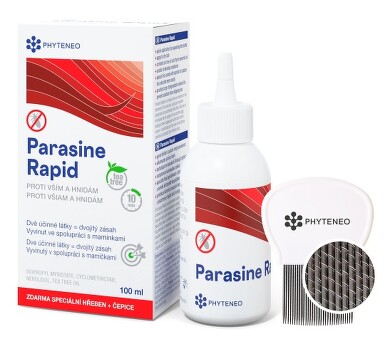 Phyteneo Parasine Rapid sol 100 ml + (hrebeň a čiapka zadarmo) 1 x 1set