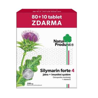 NATURPRODUKT Silymarin forte 4 pečeň + imunitný systém 80 + 10 zadarmo 90 tabliet