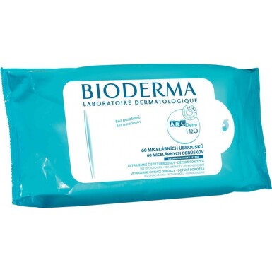 BIODERMA ABCDerm H2O obrúsky vlhčené, čistiace 1x60 ks