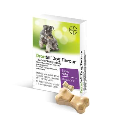 DRONTAL Dog flavour 150/144/50 mg tablety 2 tablety