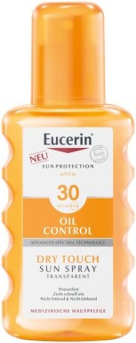 EUCERIN Sun oil control dry touch SPF30 transparentný sprej na opaľovanie 200 ml