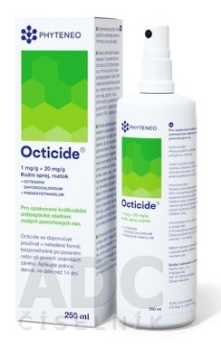 OCTICIDE 1 mg/g + 20 mg/g dermálny roztokový sprej 250 ml