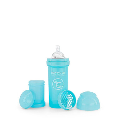 TWISTSHAKE Dojčenská fľaša anti-colic 260 ml pastelovo modrá s cumlíkom medium 2+m 1 ks 3