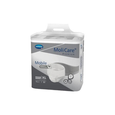 MOLICARE Premium mobile 10 kvapiek XL nohavičky inkontinenčné plienkové sivé  130-170 cm 2757 ml 14 ks