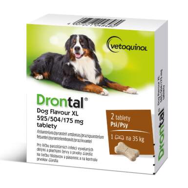 DRONTAL Dog flavour XL 525/504/175 mg 2 tablety