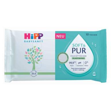 HIPP Babysanft soft & pur čistiace vlhčené obrúsky 10 ks