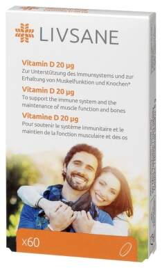 LIVSANE Vitamín D 20 mcg 60 tabliet