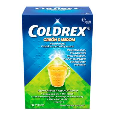 COLDREX Horúci nápoj citrón s medom 10 vrecúšok