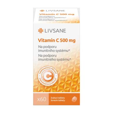 LIVSANE Vitamín C 500 mg 60 žuvacích tabliet