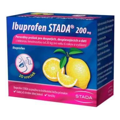 Ibuprofen STADA 200 mg perorálny prášok plv por 20