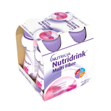 NUTRIDRINK Multi fibre jahodová príchuť 4 x 200ml