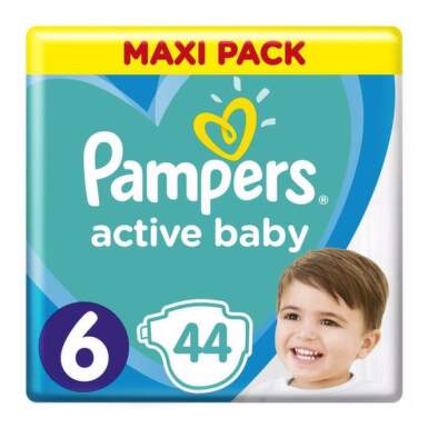 PAMPERS Active baby maxi pack 6 Extra Large 44 kusov