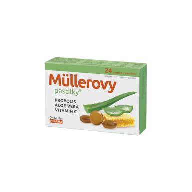 DR. MÜLLER Pastilky propolis, aloe vera, vitamín C 24 kusov