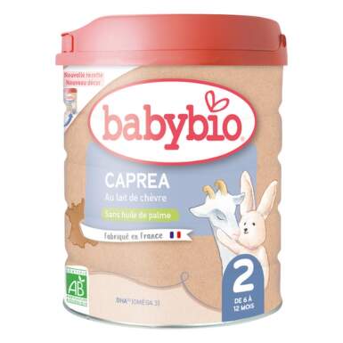 BABYBIO Caprea 2 následné dojčenské bio kozie mlieko od ukonč. 6. do 12 mesiacov 800 g