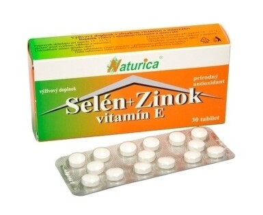 Naturica SELÉN + ZINOK, vitamín E tbl 30