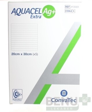 AQUACEL Ag+ Extra krytie na rany 20x30 cm, 1x5 ks 5ks