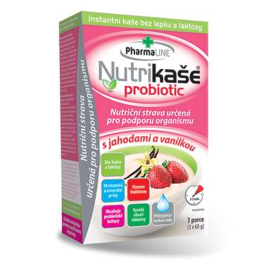 NUTRIKAŠA Probiotic s jahodami a vanilkou 3 x 60g