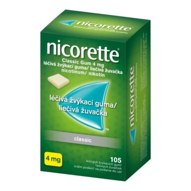 NICORETTE Classic gum 4 mg 105 živačiek