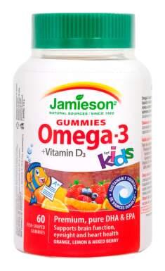 JAMIESON Omega 3-kids gummies 60 želatínových pastiliek