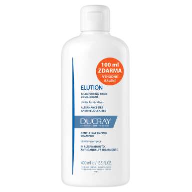DUCRAY Elution šampón doux equilibrant akcia navracajúci rovnováhu vlasovej pokožke 100 ml zdarma 400 ml