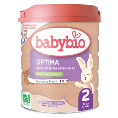 BABYBIO Optima 2 následné dojčenské bio mlieko od ukonč. 6. do 12. mesiacov 800 g