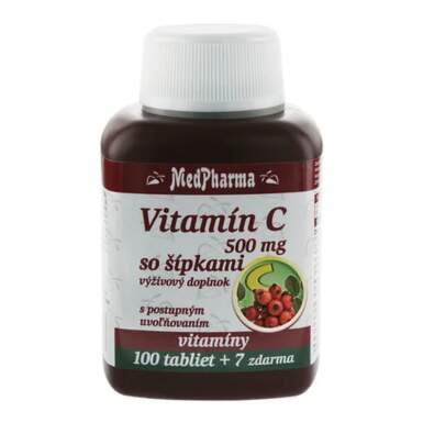 MEDPHARMA Vitamín C 500 mg so šípkami 107 tabliet 1 x 1 ks