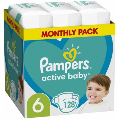 PAMPERS Active baby 6 128 ks