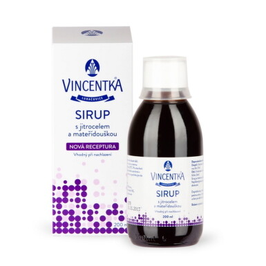 VINCENTKA Sirup so skorocelom a materinou dúškou 200 ml