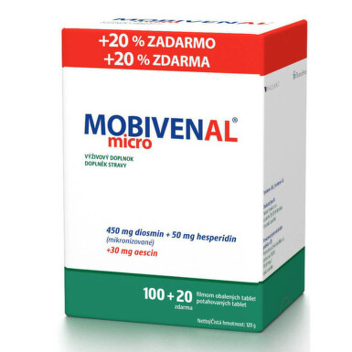 MOBIVENAL micro 100 + 20 tabliet ZADARMO