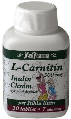 MedPharma L-CARNITÍN 500 MG + INULÍN + CHRÓM tbl 30+7 zdarma