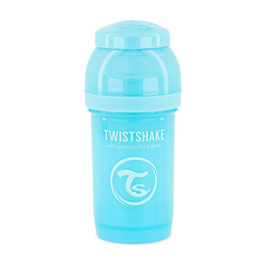 TWISTSHAKE Dojčenská fľaša anti-colic 180 ml pastelovo modrá, s cumlíkom small 1 ks